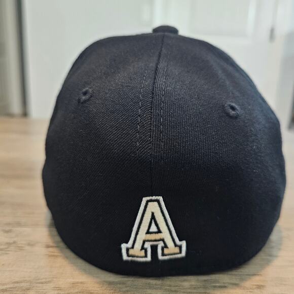 Vintage Army Black Knights Fitted Hat Cap Y2K Black Wool Memory Fit Military - Picture 5 of 10